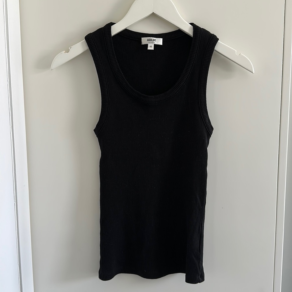AGOLDE Poppy rubbed black tank XS